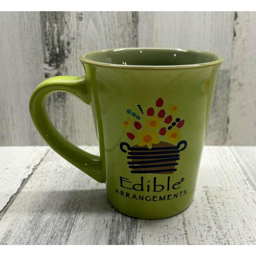 Vintage Edible Arrangements Large Green Mug EUC
